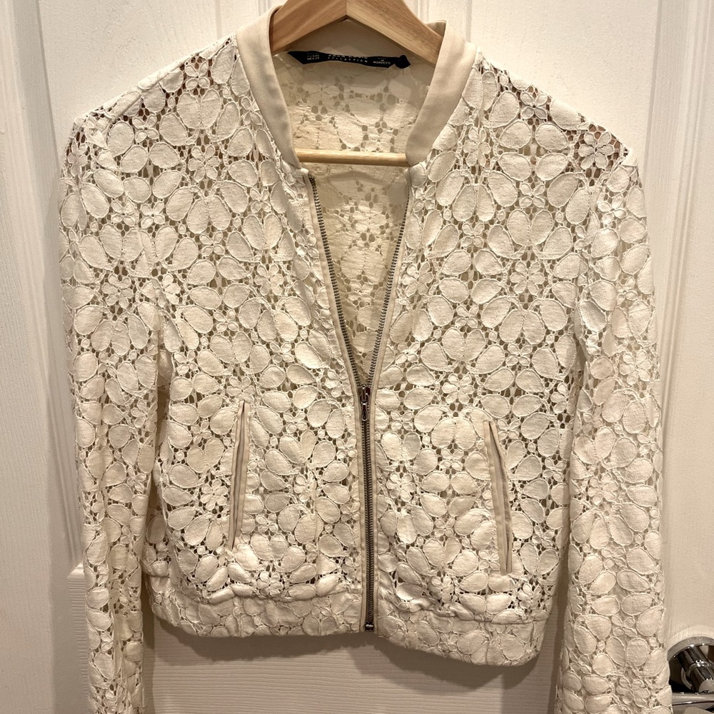 White floral Zara jacket Small